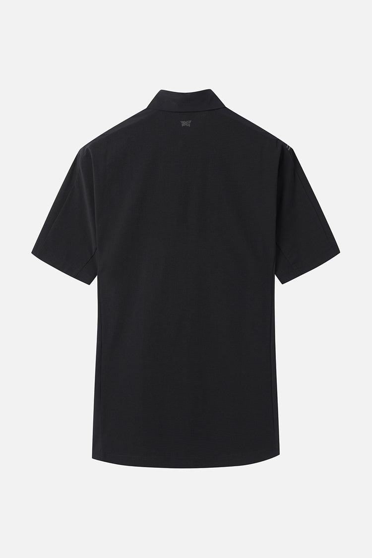 SUMMER WOVEN HYBRID COLLAR SHORT-SLEEVE