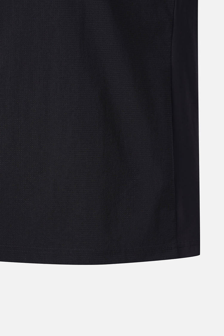 SUMMER WOVEN HYBRID COLLAR SHORT-SLEEVE