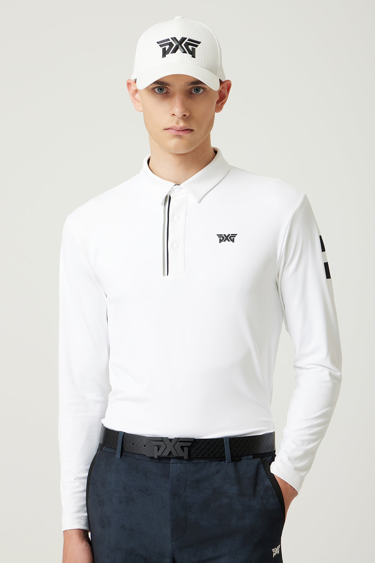 MNS FA KNITTED POINT COLLAR LS