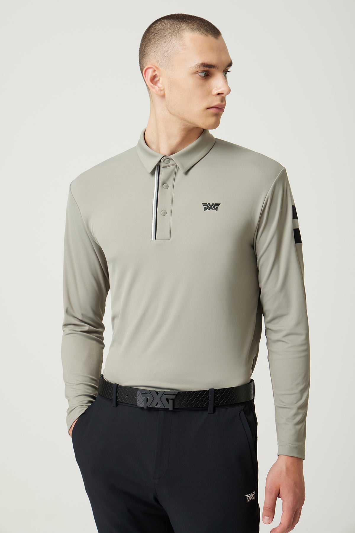 MNS FA KNITTED POINT COLLAR LS