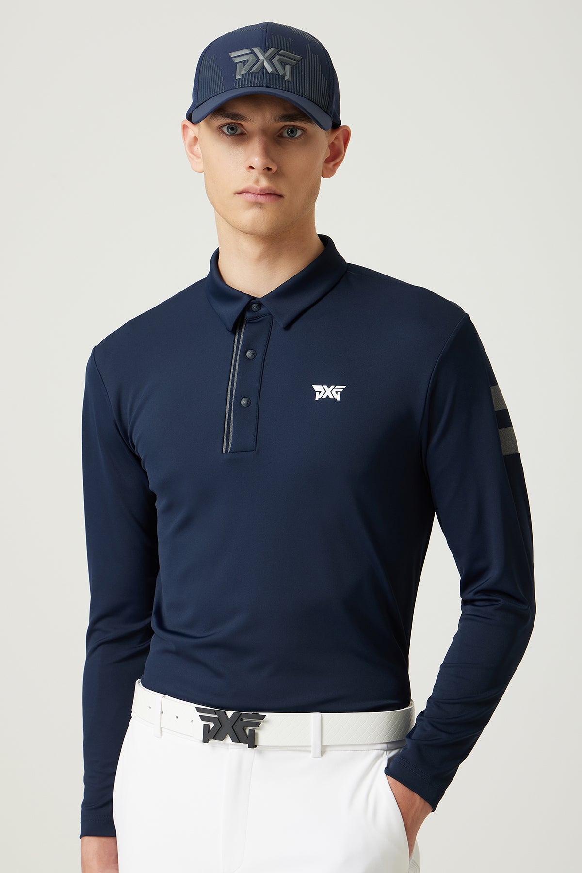 MNS FA KNITTED POINT COLLAR LS