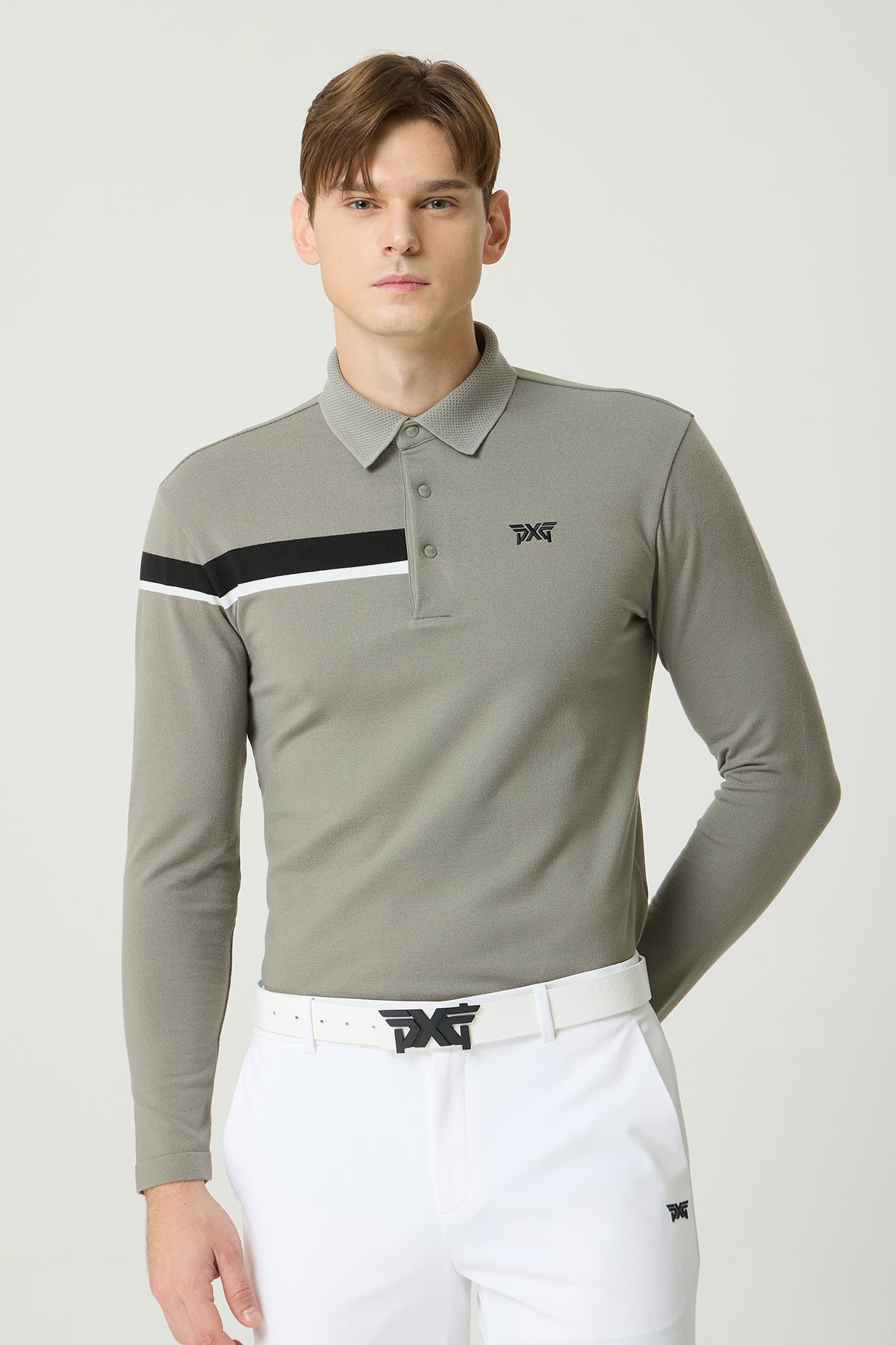 MNS FA KNIT HYBRID COLLAR LS