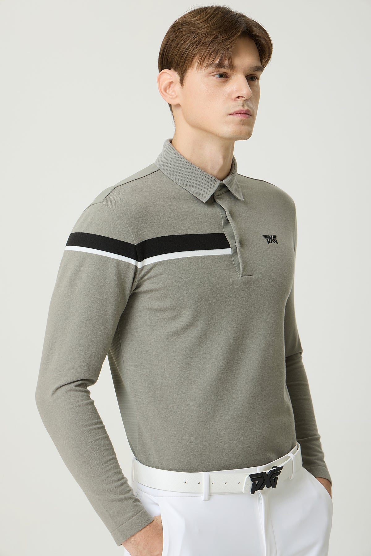 MNS FA KNIT HYBRID COLLAR LS