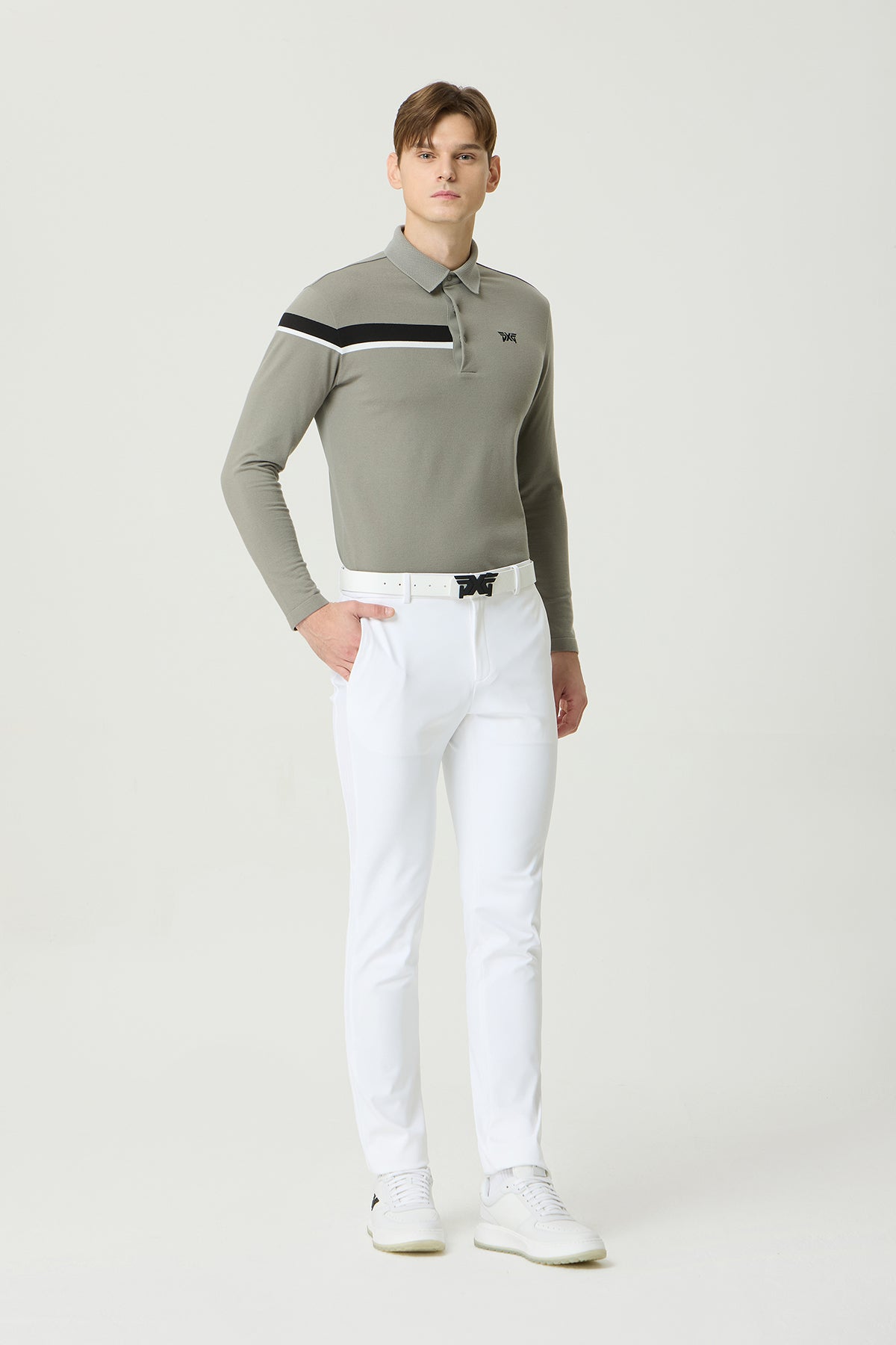 MNS FA KNIT HYBRID COLLAR LS