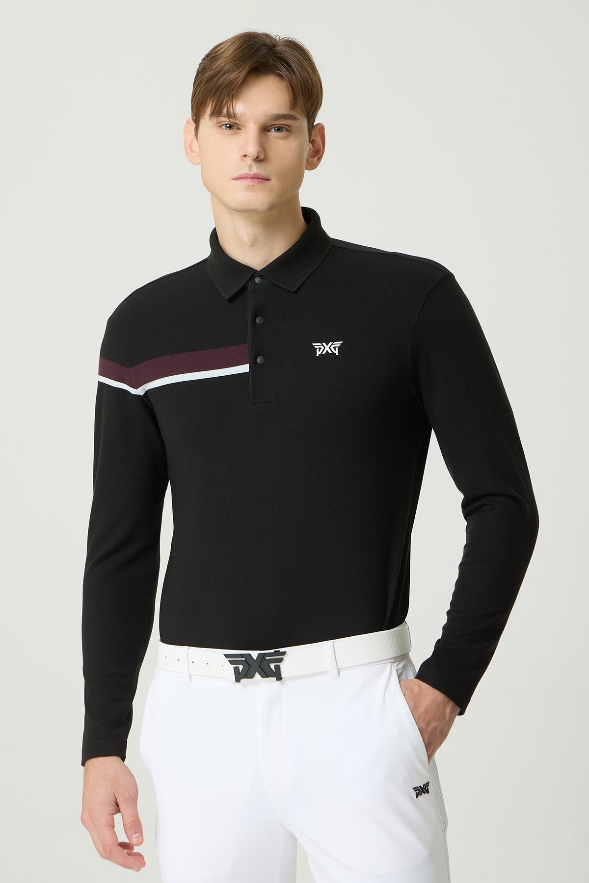 MNS FA KNIT HYBRID COLLAR LS