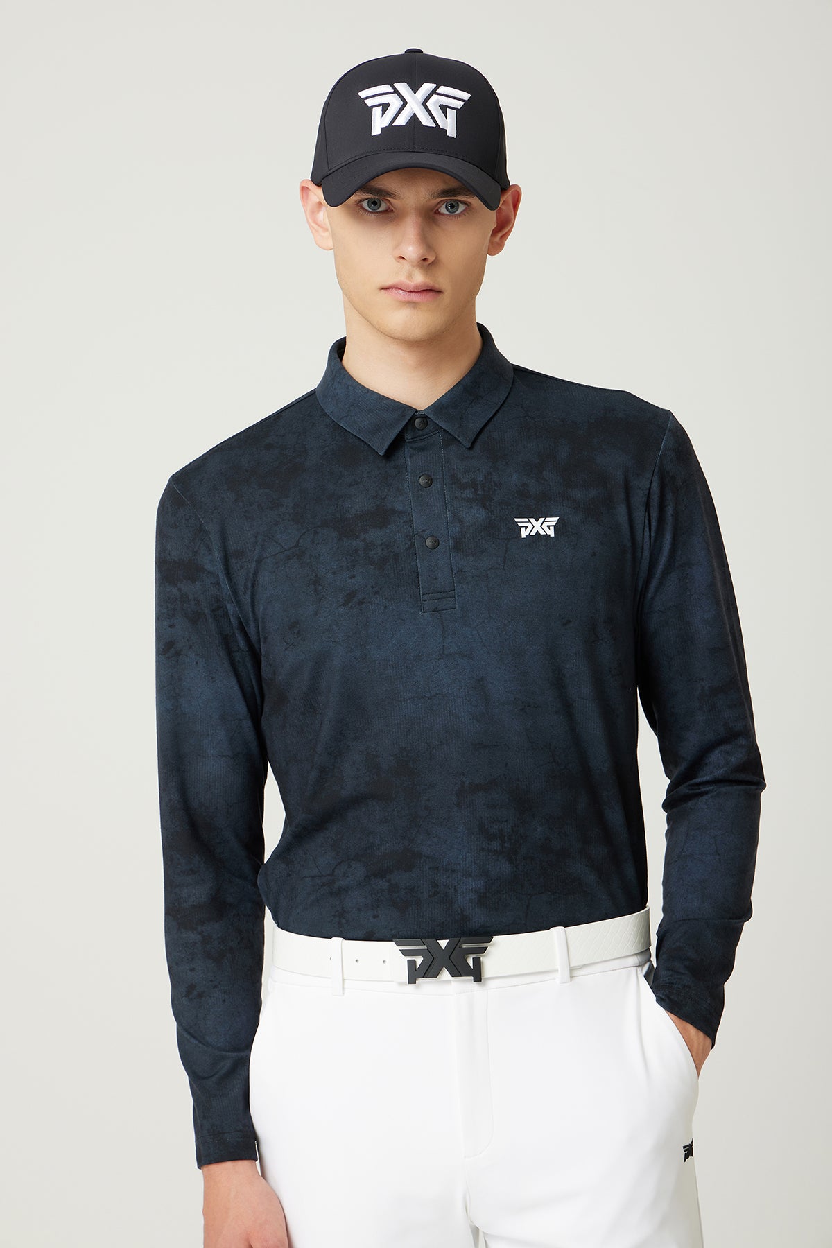 MNS FA PATTERN COLLAR LS