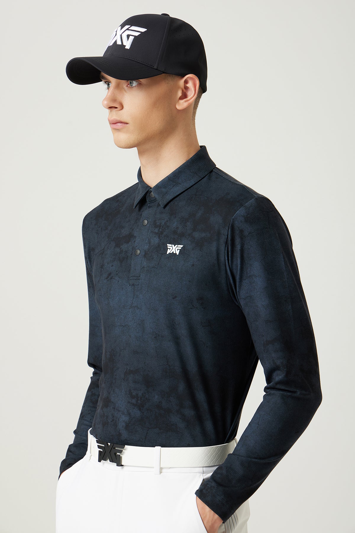 MNS FA PATTERN COLLAR LS