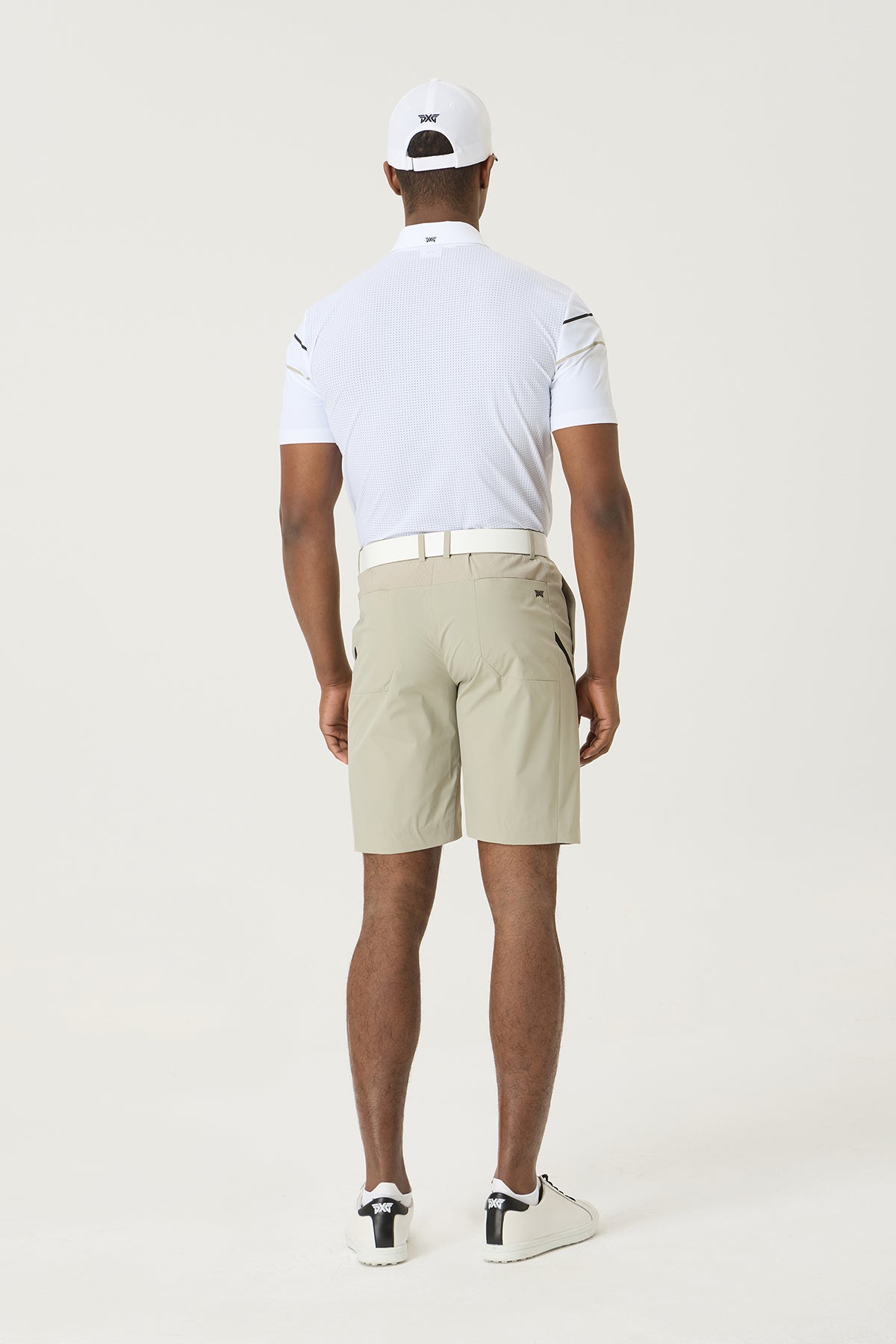 SUMMER COLOR LINE POINT PERFORATED COLLAR SHORT-SLEEVE