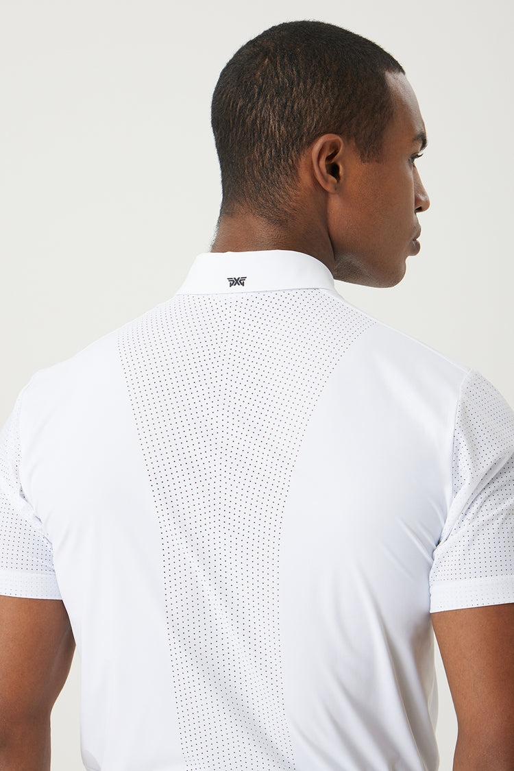 SUMMER ESSENTIAL PERFORATED COLLAR SHORT-SLEEVE