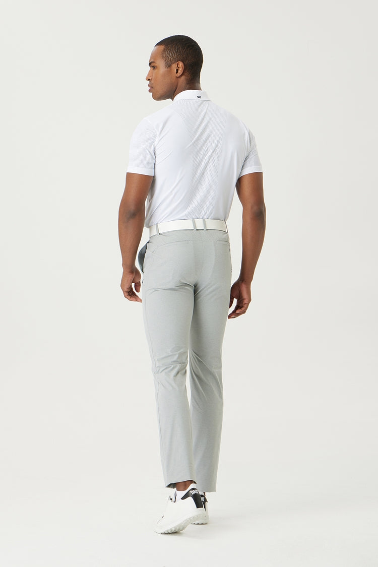 SUMMER ESSENTIAL PERFORATED COLLAR SHORT-SLEEVE