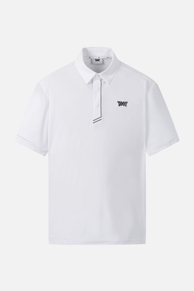 SUMMER ESSENTIAL PERFORATED COLLAR SHORT-SLEEVE
