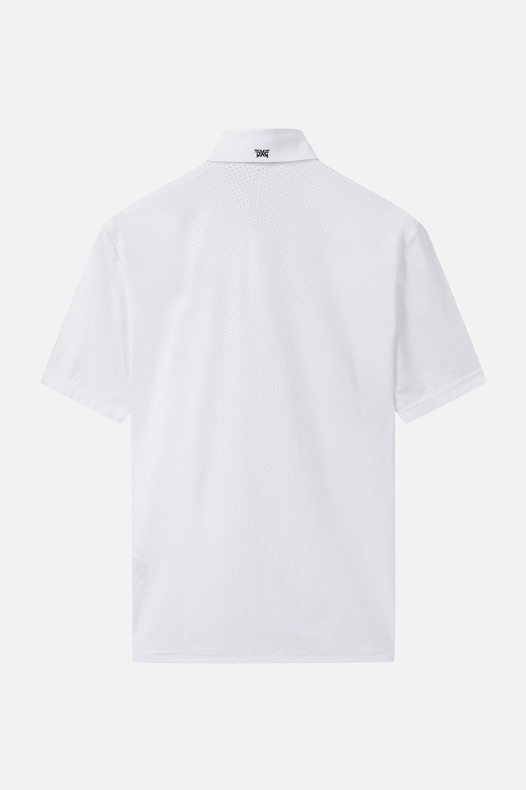 SUMMER ESSENTIAL PERFORATED COLLAR SHORT-SLEEVE