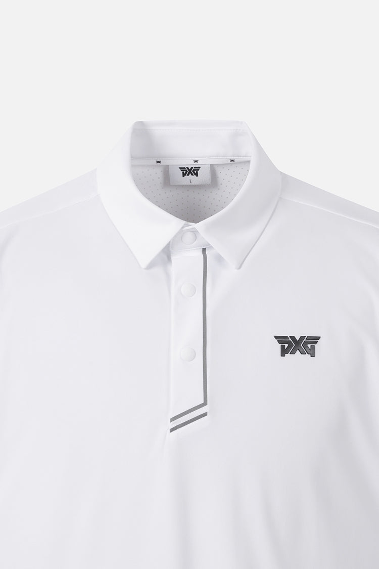 SUMMER ESSENTIAL PERFORATED COLLAR SHORT-SLEEVE