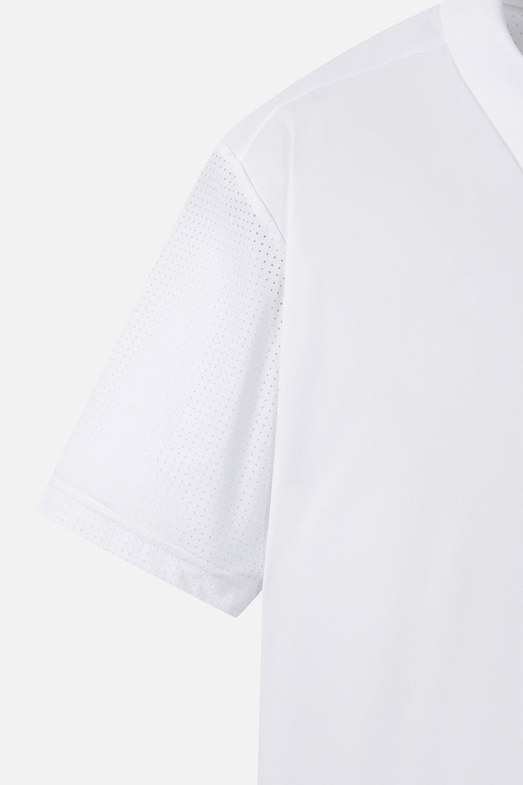 SUMMER ESSENTIAL PERFORATED COLLAR SHORT-SLEEVE