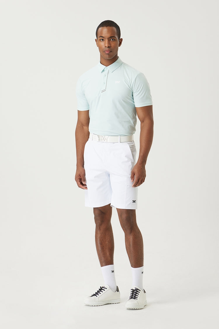 SUMMER ESSENTIAL PERFORATED COLLAR SHORT-SLEEVE