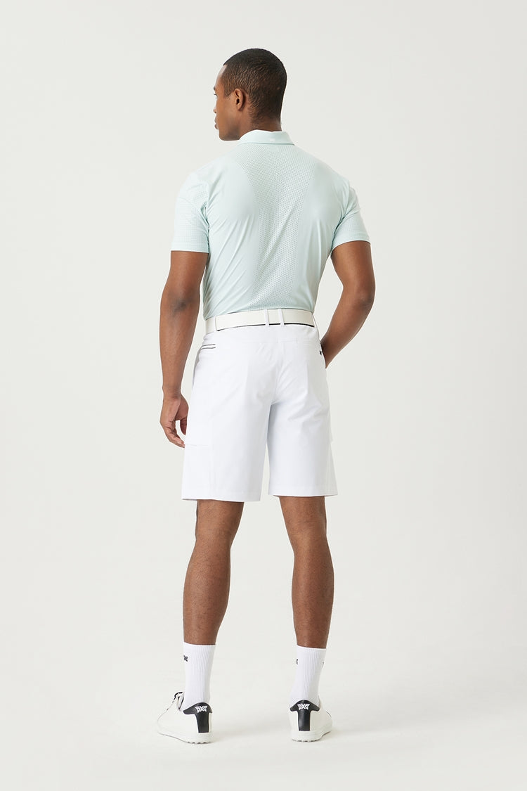 SUMMER ESSENTIAL PERFORATED COLLAR SHORT-SLEEVE