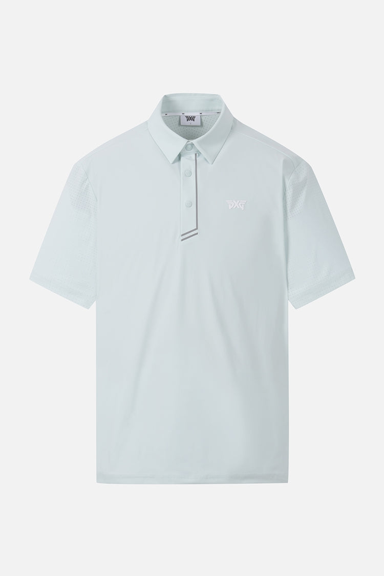 SUMMER ESSENTIAL PERFORATED COLLAR SHORT-SLEEVE