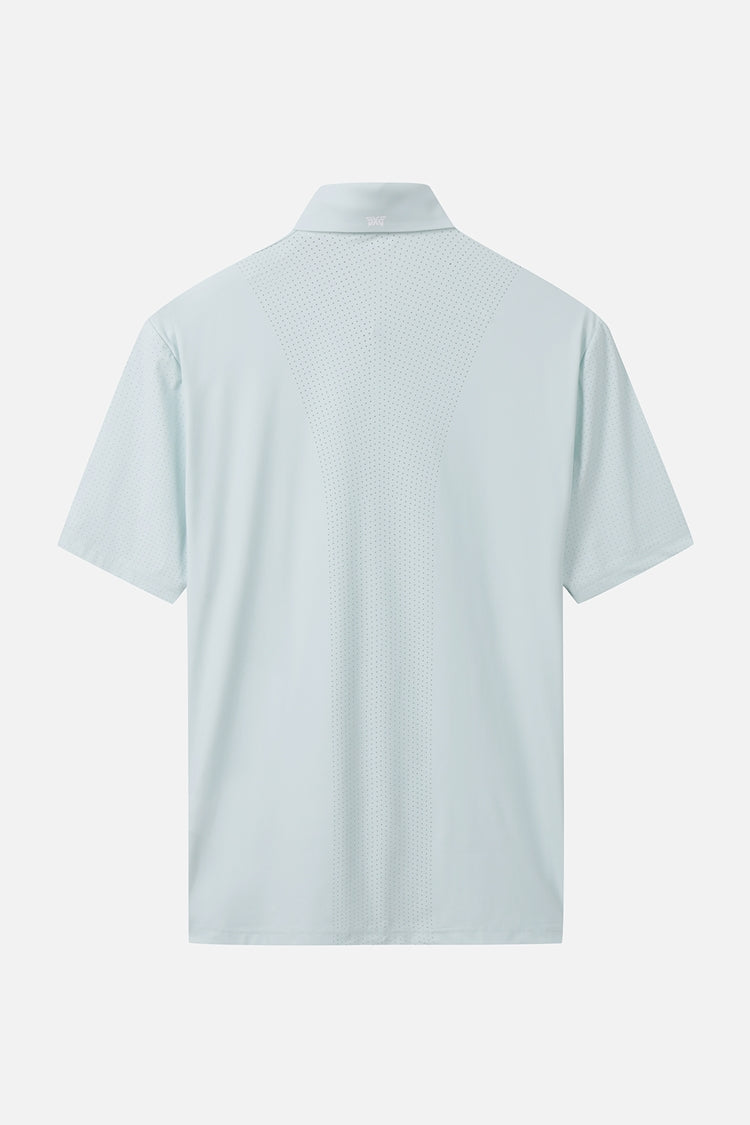 SUMMER ESSENTIAL PERFORATED COLLAR SHORT-SLEEVE