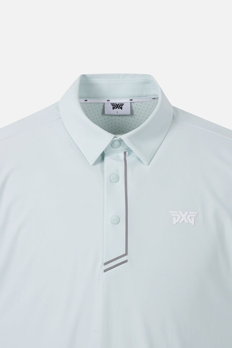 SUMMER ESSENTIAL PERFORATED COLLAR SHORT-SLEEVE