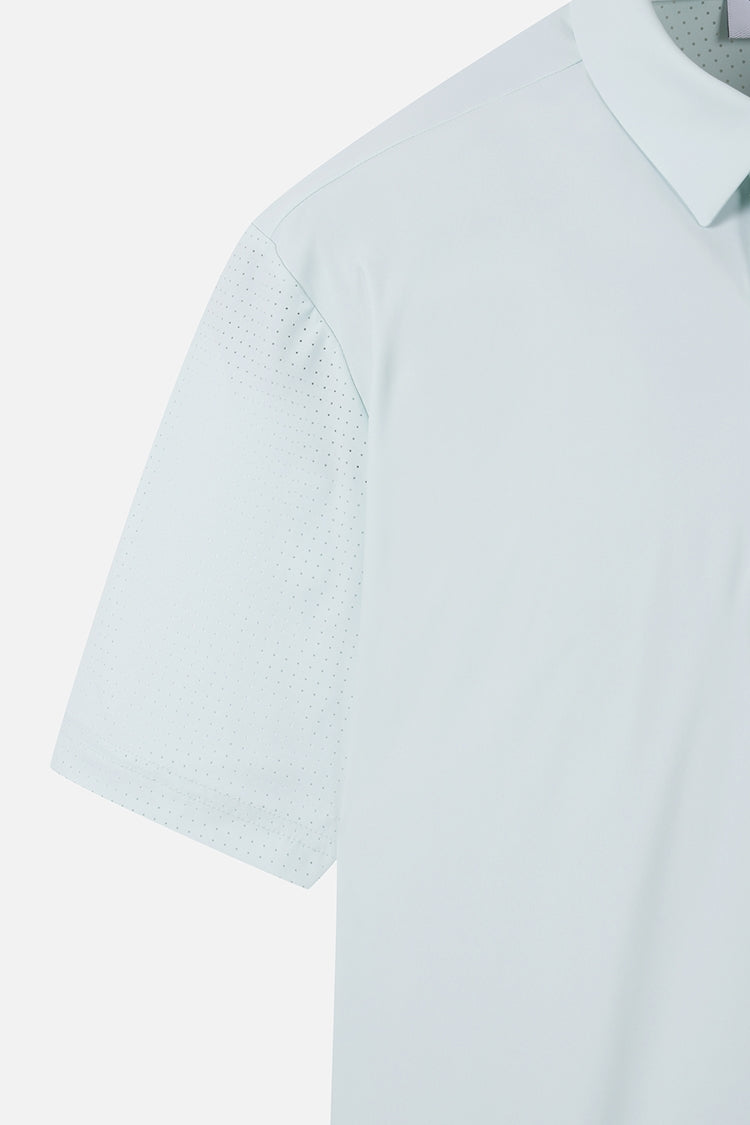 SUMMER ESSENTIAL PERFORATED COLLAR SHORT-SLEEVE