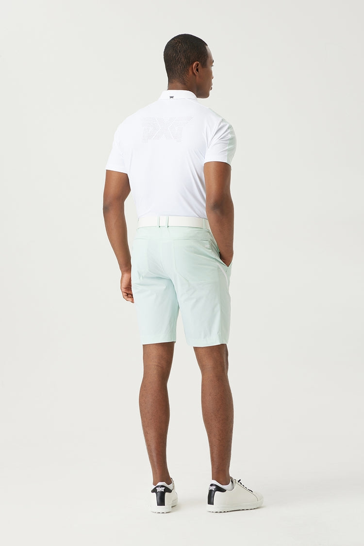 SUMMER COLOR POINT PERFORATED COLLAR SHORT-SLEEVE