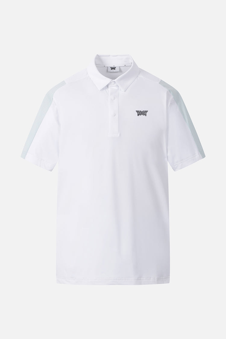 SUMMER COLOR POINT PERFORATED COLLAR SHORT-SLEEVE