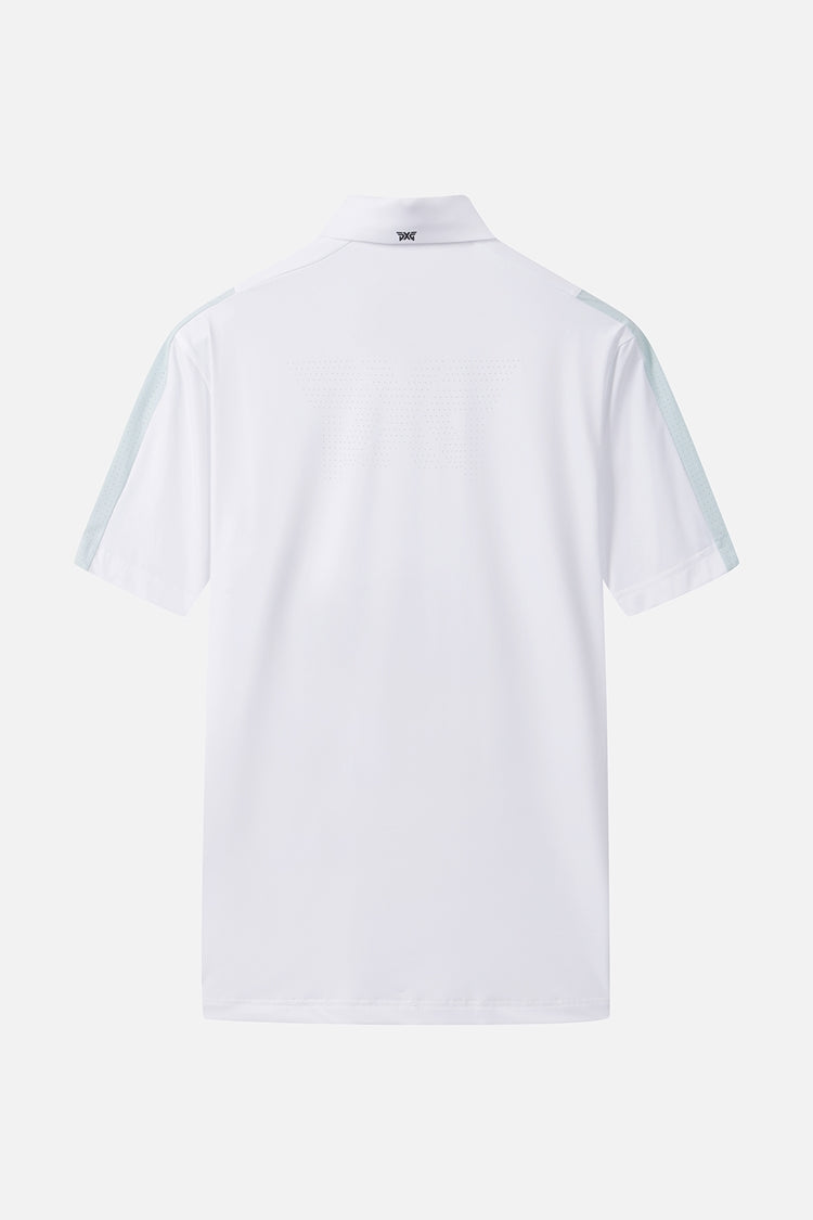 SUMMER COLOR POINT PERFORATED COLLAR SHORT-SLEEVE