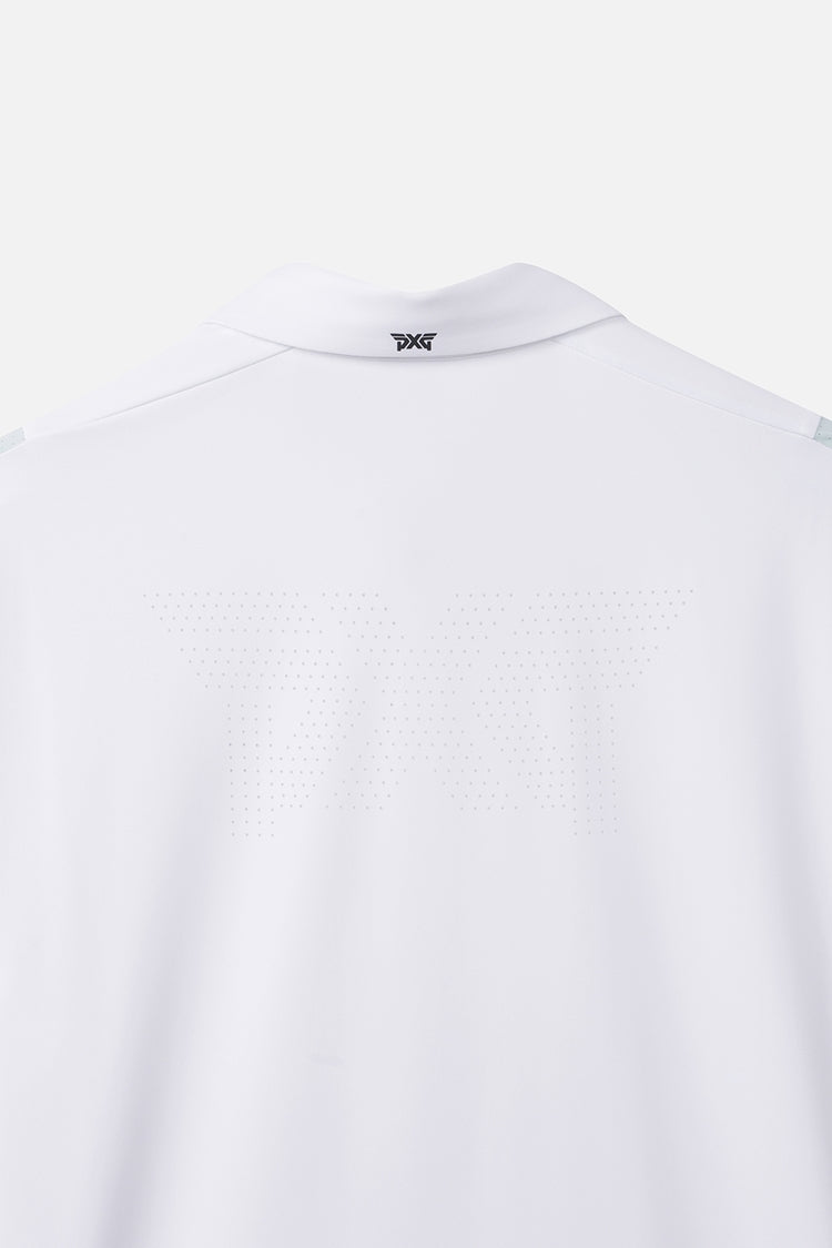 SUMMER COLOR POINT PERFORATED COLLAR SHORT-SLEEVE