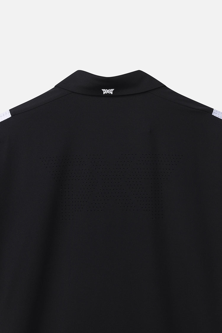 SUMMER COLOR POINT PERFORATED COLLAR SHORT-SLEEVE