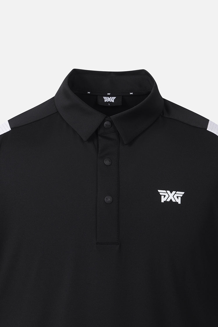 SUMMER COLOR POINT PERFORATED COLLAR SHORT-SLEEVE