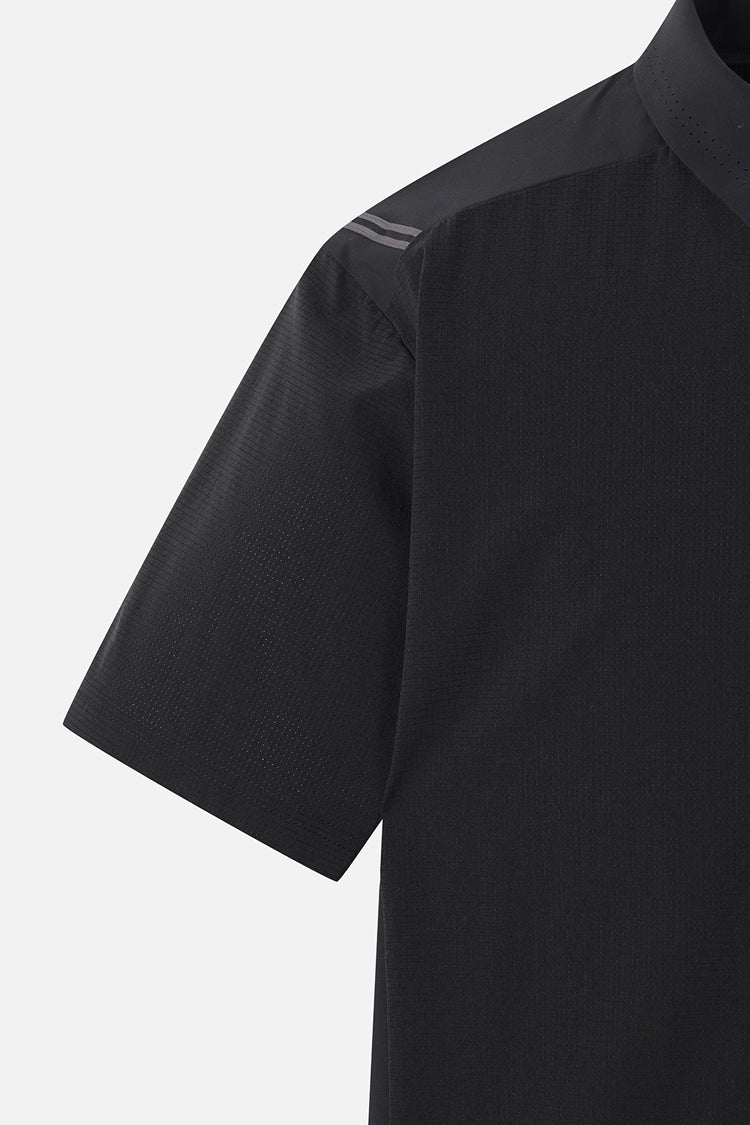 SUMMER WOVEN HYBRID COLLAR SHORT-SLEEVE