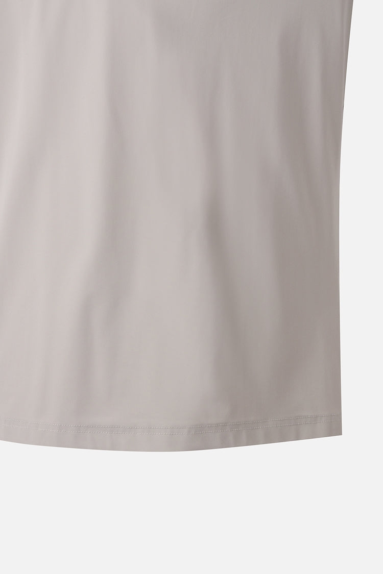 SUMMER COLOR BLOCKED PERFORATED COLLAR SHORT-SLEEVE