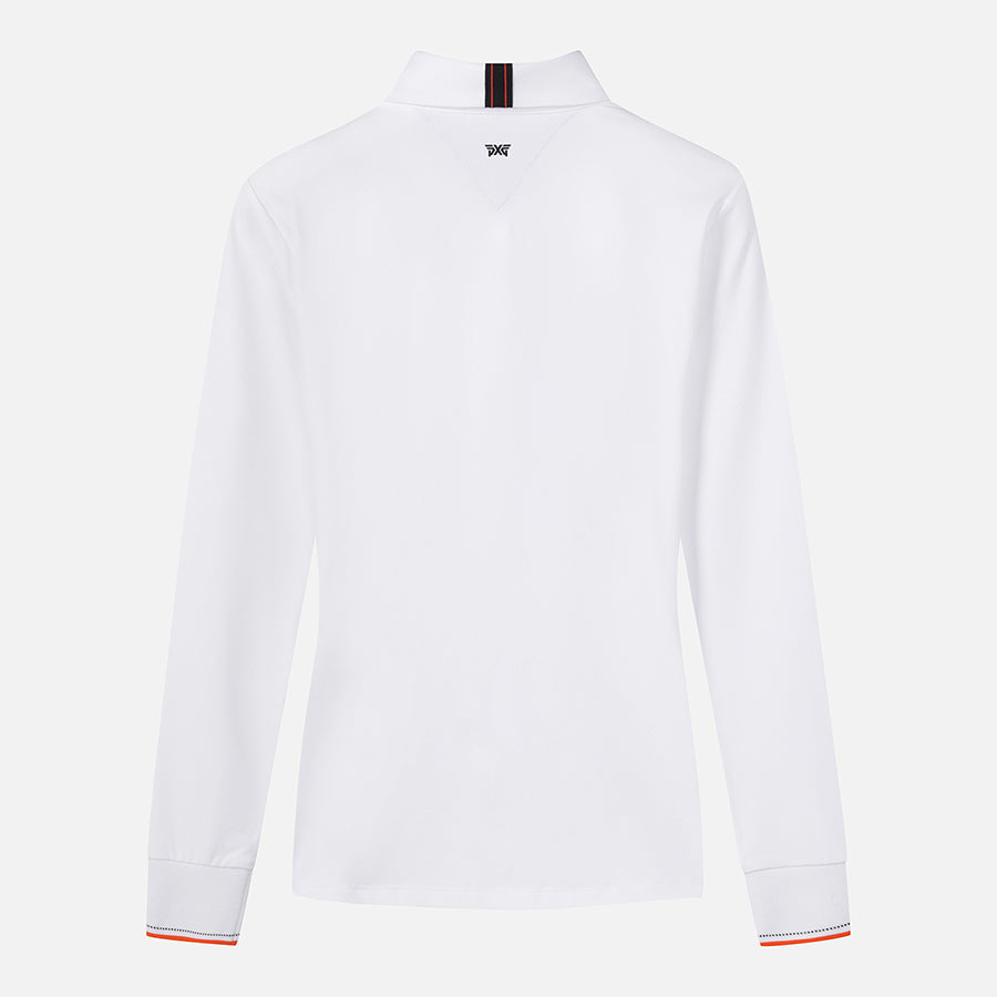 WOMENS BUTTON COLLAR LONG-SLEEVE