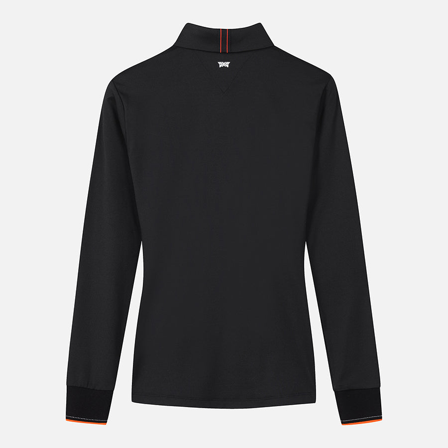 WOMENS BUTTON COLLAR LONG-SLEEVE