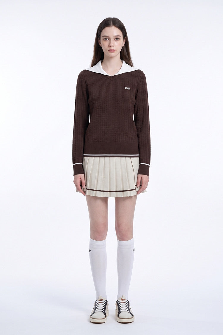 WMNS OPEN COLLAR SWEATER