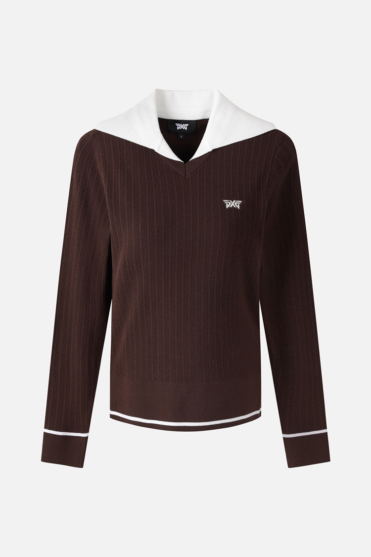 WMNS OPEN COLLAR SWEATER