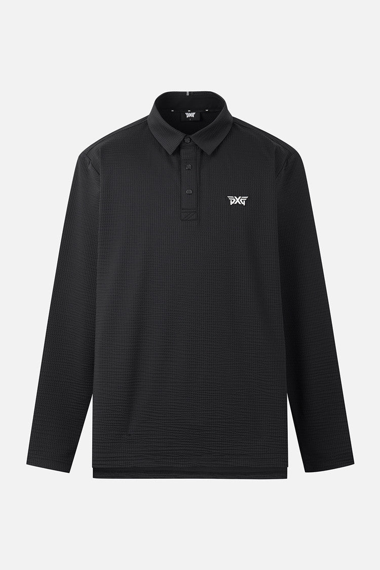 MNS TEXTURED COLLAR LS
