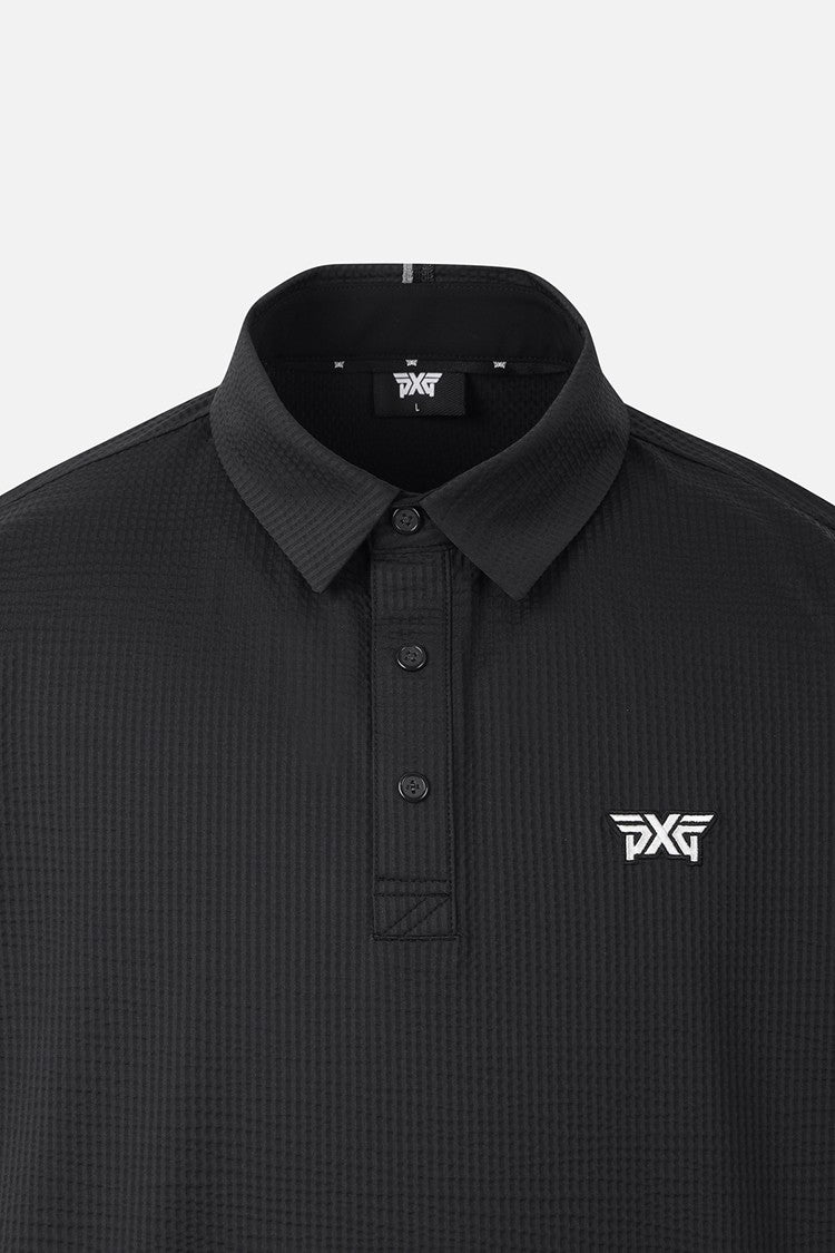 MNS TEXTURED COLLAR LS