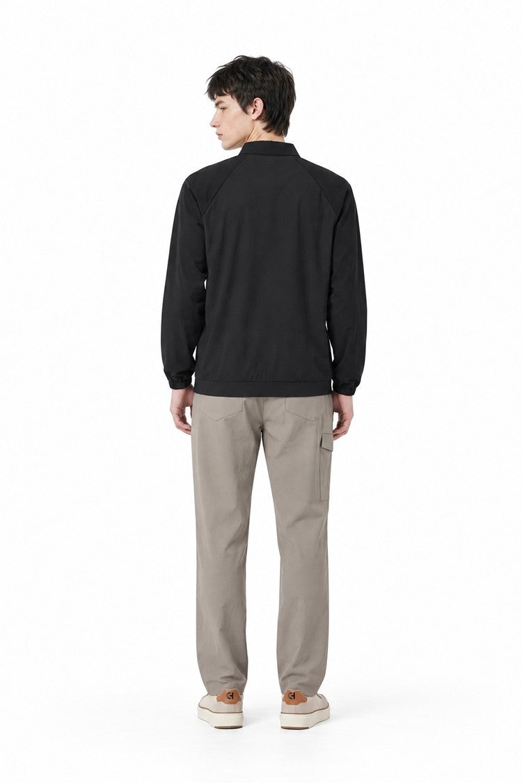 MNS WOVEN COLLAR LS
