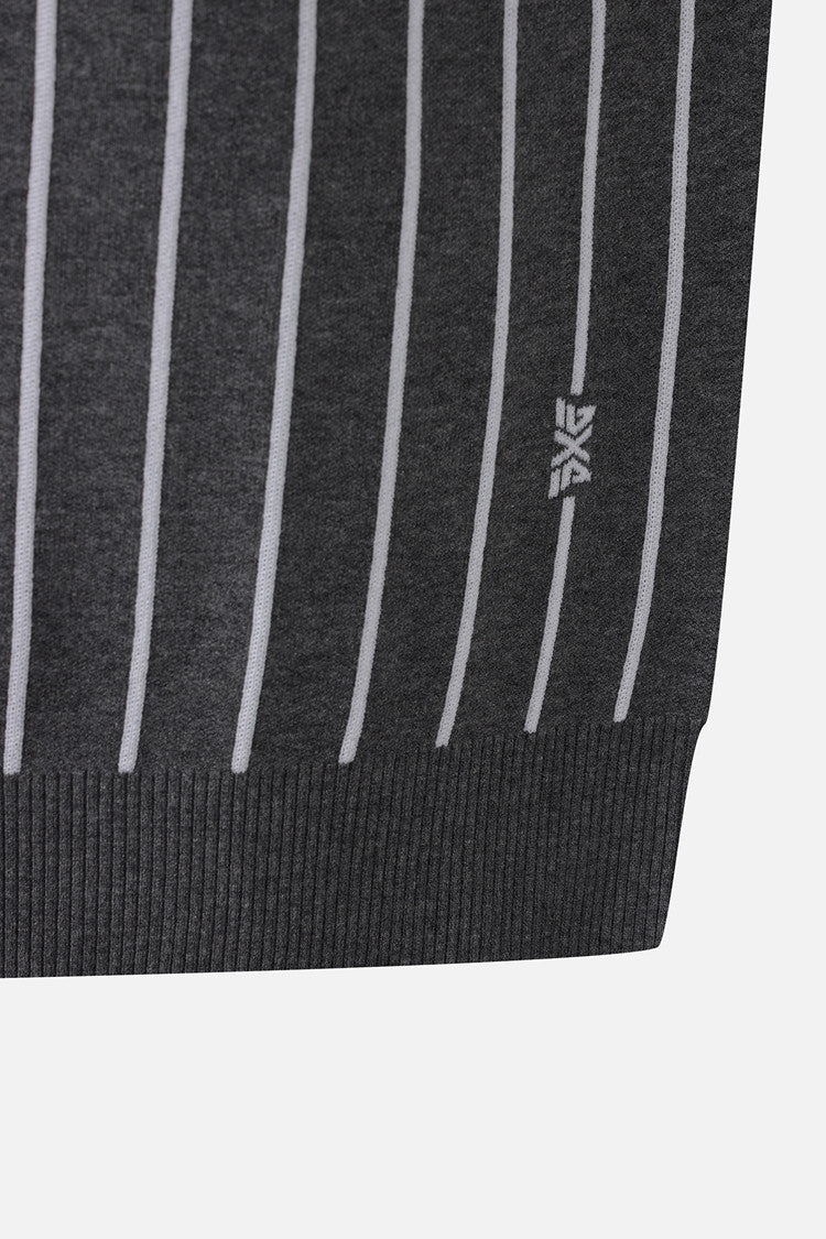 MNS STRIPE PATTERN COLLAR-LAYERED SWEATER