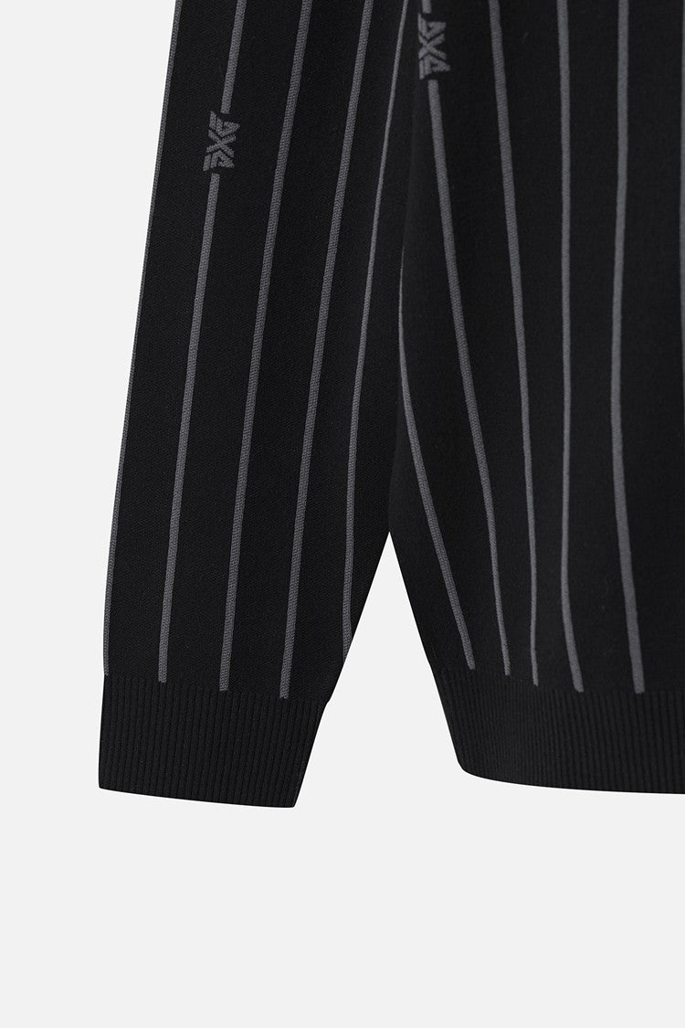 MNS STRIPE PATTERN COLLAR-LAYERED SWEATER