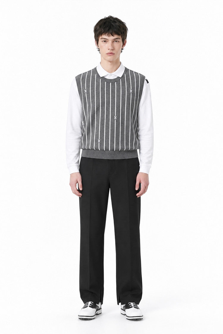 MNS STRIPE PATTERN SWEATER VEST