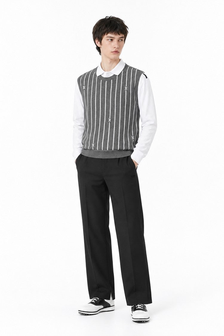 MNS STRIPE PATTERN SWEATER VEST