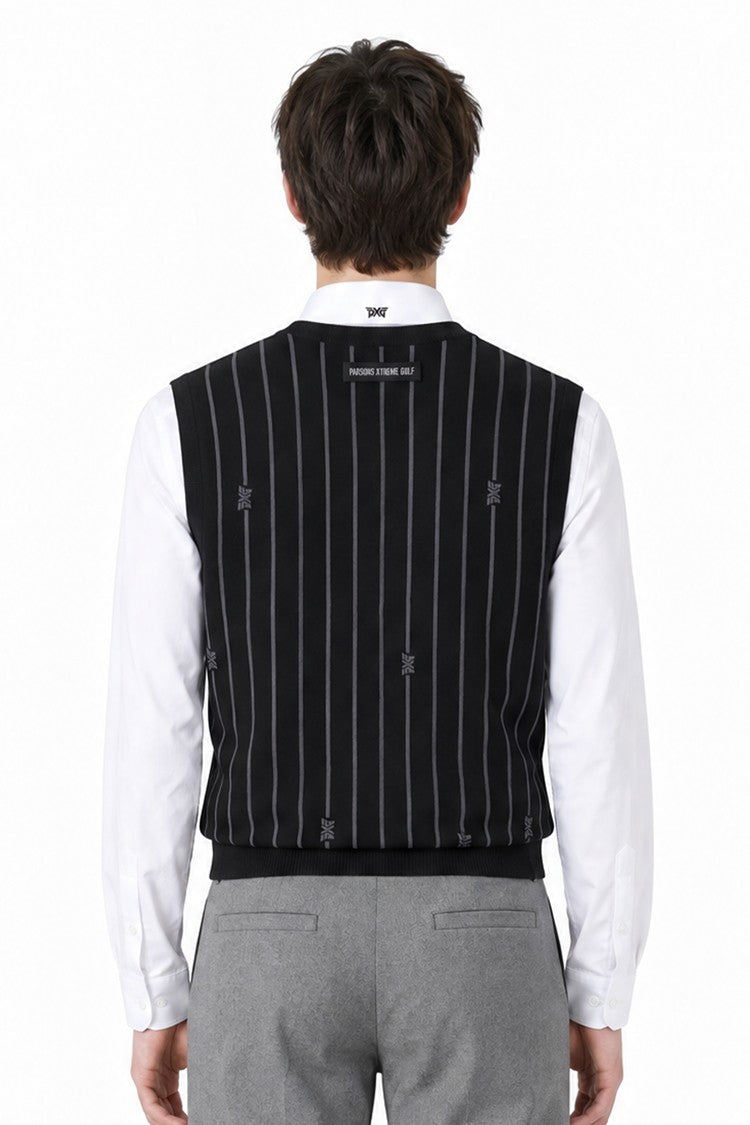 MNS STRIPE PATTERN SWEATER VEST