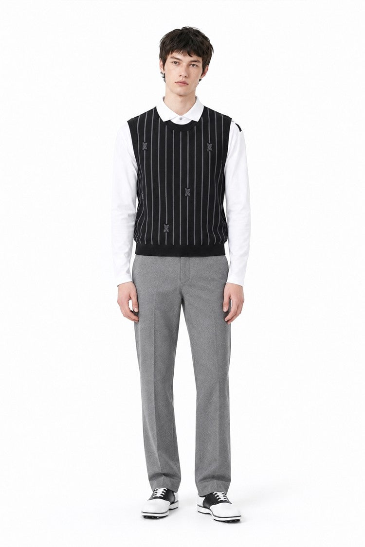 MNS STRIPE PATTERN SWEATER VEST
