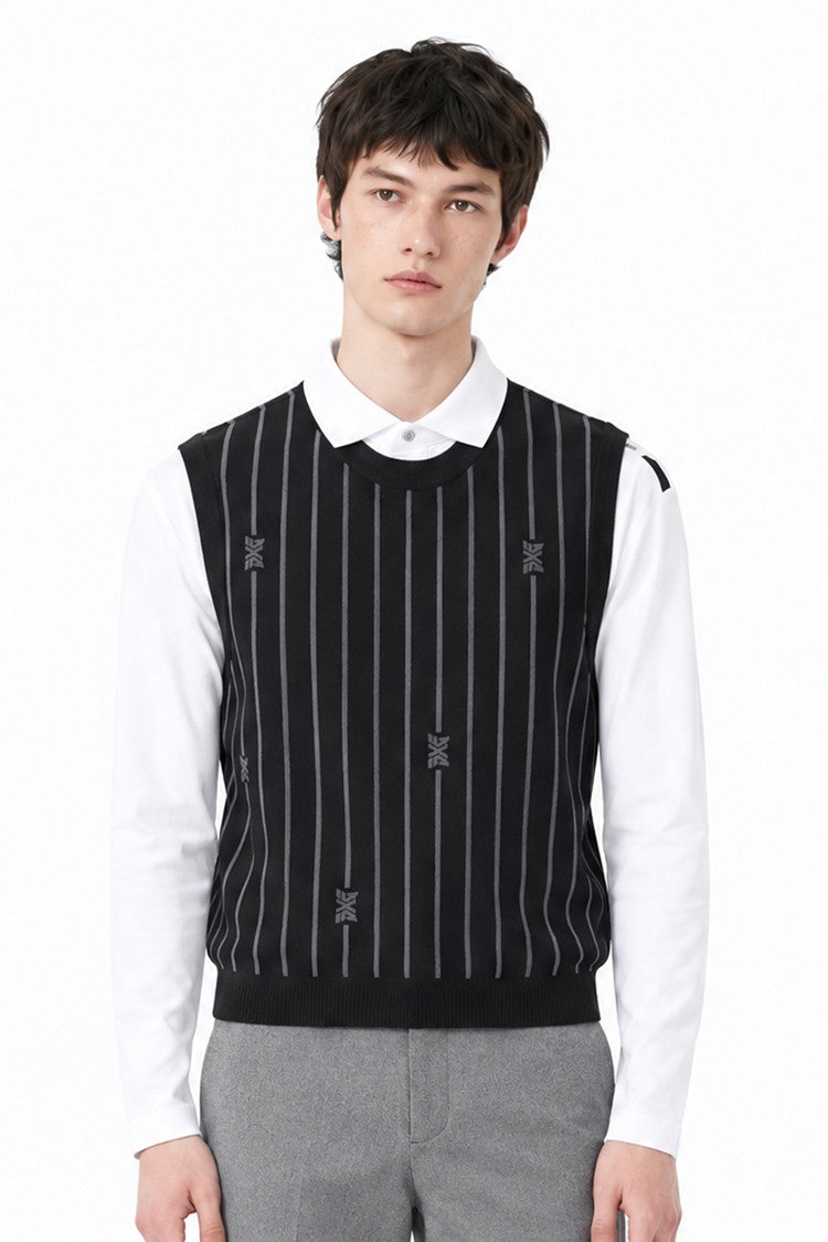MNS STRIPE PATTERN SWEATER VEST