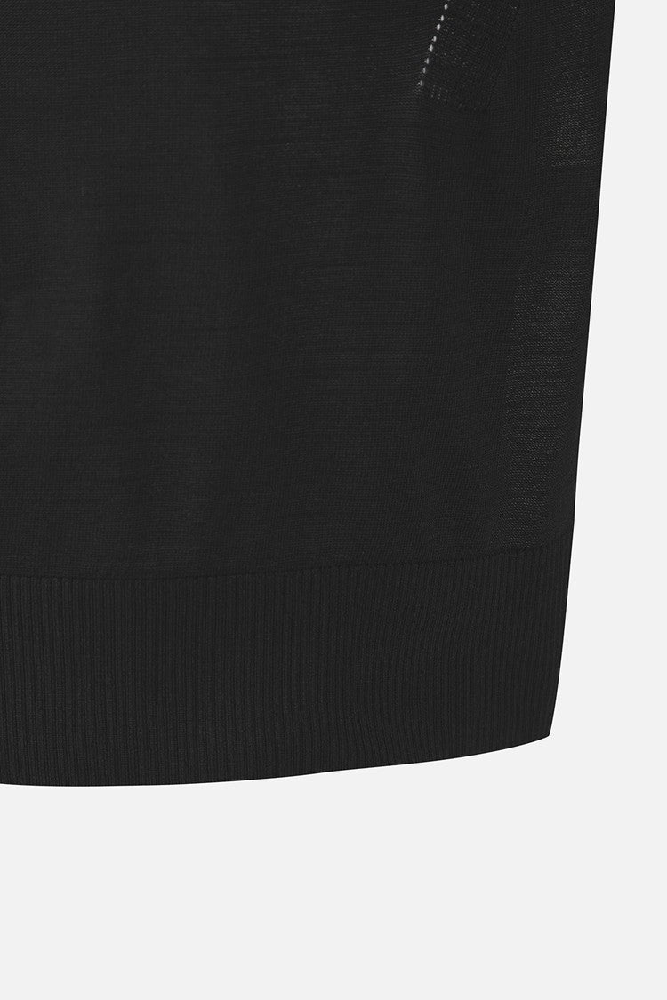 MNS COLOR BLOCKED KNIT HYBRID COLLAR SS