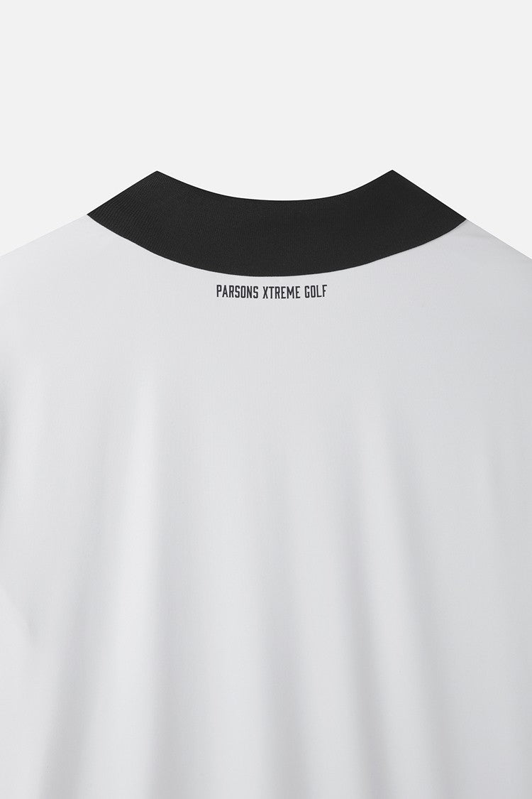 MNS COLOR BLOCKED KNIT HYBRID COLLAR SS
