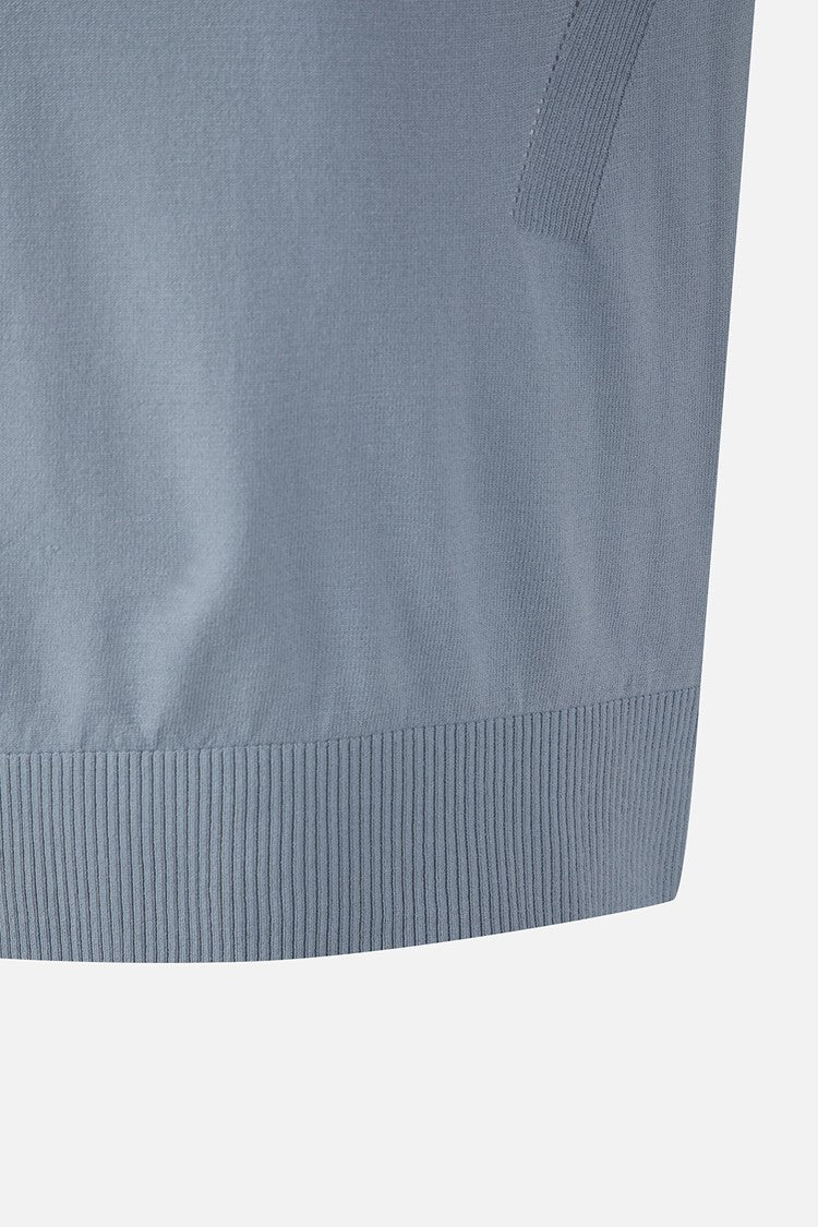 MNS COLOR BLOCKED KNIT HYBRID COLLAR SS