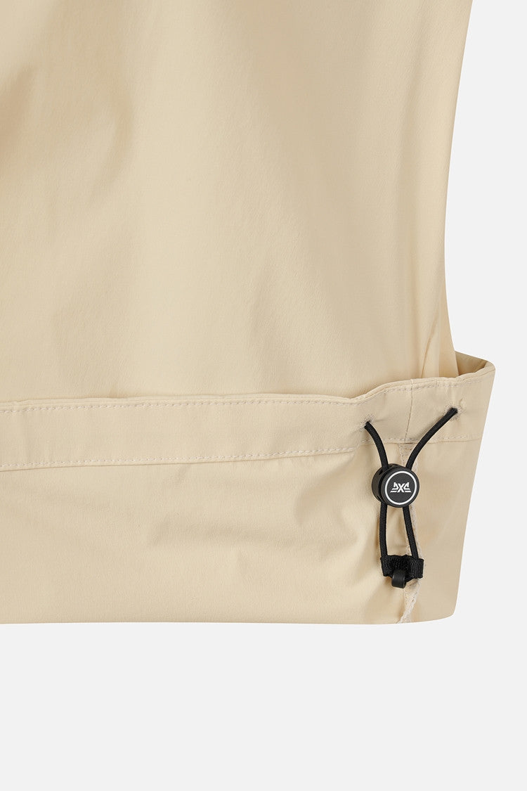 WMNS WOVEN ROUND NECK LS